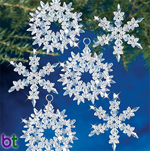 DIY Winter Ice Snowflakes Beaded Ornaments-kit