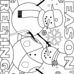 Snowmen Christmas Coloring Page